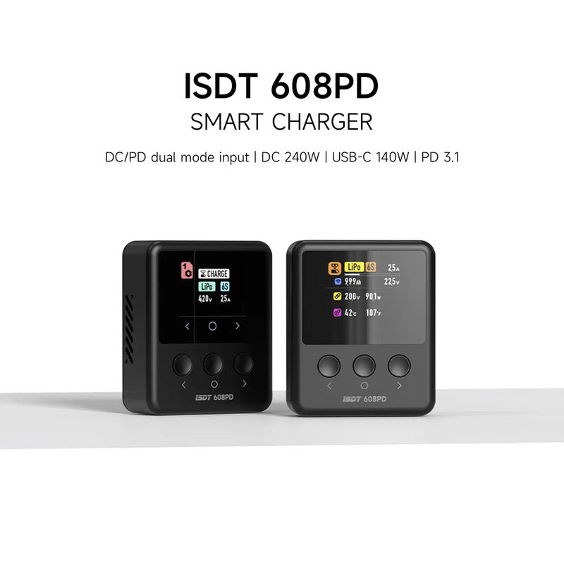 ISDT 608PD Smart Ladegerät 240W 10A für LiPo LiIon LiFe Akkus kompakt 85g - 4064161334233