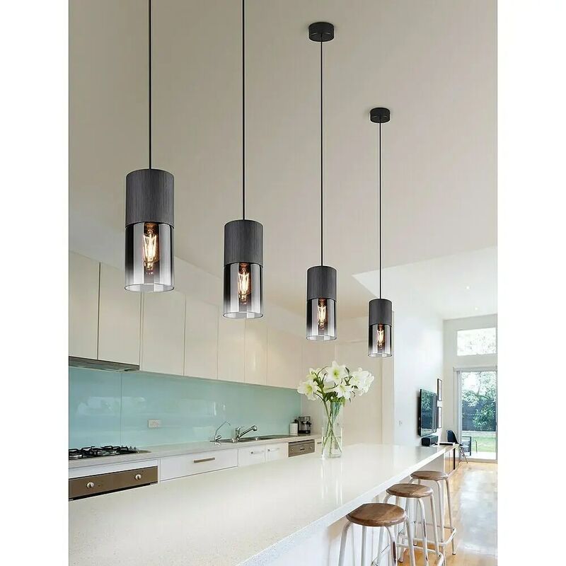Trio Leuchten Deckenlampe Robin LED Pendelleuchte Hängelampe schwarz matt 150cm - 4017807427264
