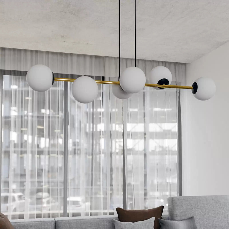Hängeleuchte Gravity Hängelampe Deckenleuchte opalweiß/gold/schwarz Glas E14 - 10034265