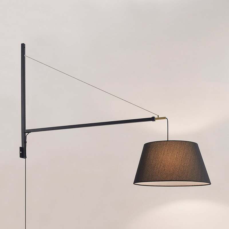 Lucande Wandleuchte Beleza LED Wandlampe ausziehbar schwarz gold 150cm Höhe - 4251911710243