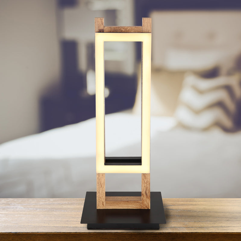 Globo LED-Tischlampe Illa Schreibtischlampe Deko-Bürotischleuchte in Holzdesign - 9007371436057