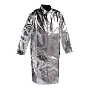B-Ware Jutec Mantel Kittel Schutzkleidung silber Viskose-Baumwoll-Gemisch Gr 52