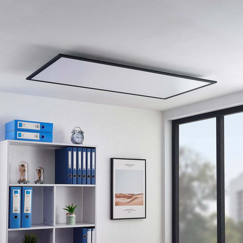 Lindby Deckenleuchte Nelios LED Lampe Leuchte schwarz 120x60cm 4000K IP20 72W - 4251911738674