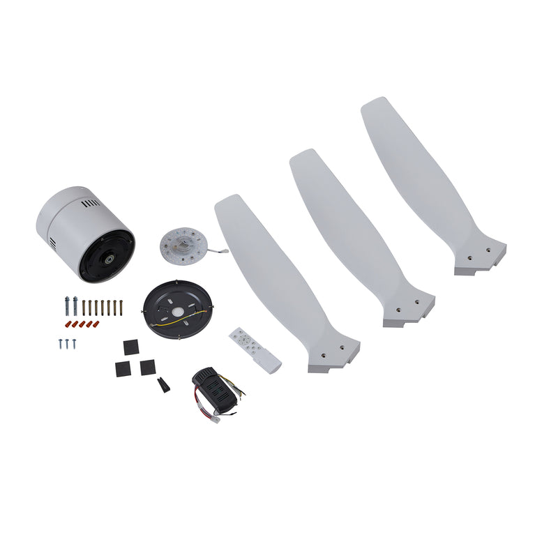 Lucande Deckenventilator Vindur weiß 132 cm leise mit Fernbedienung für 15 m² - 4251911779868