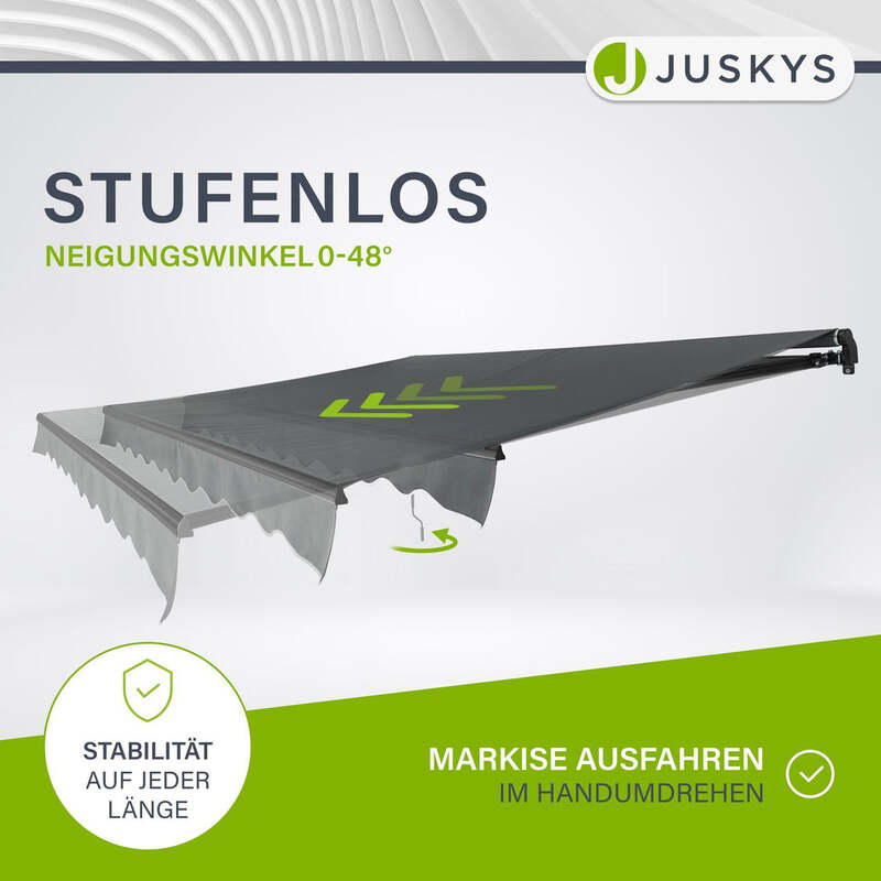 Gelenkarmmarkise Kurbelmarkise grau beige Markise für Terrasse Balkon 400x300cm - 4262437183480