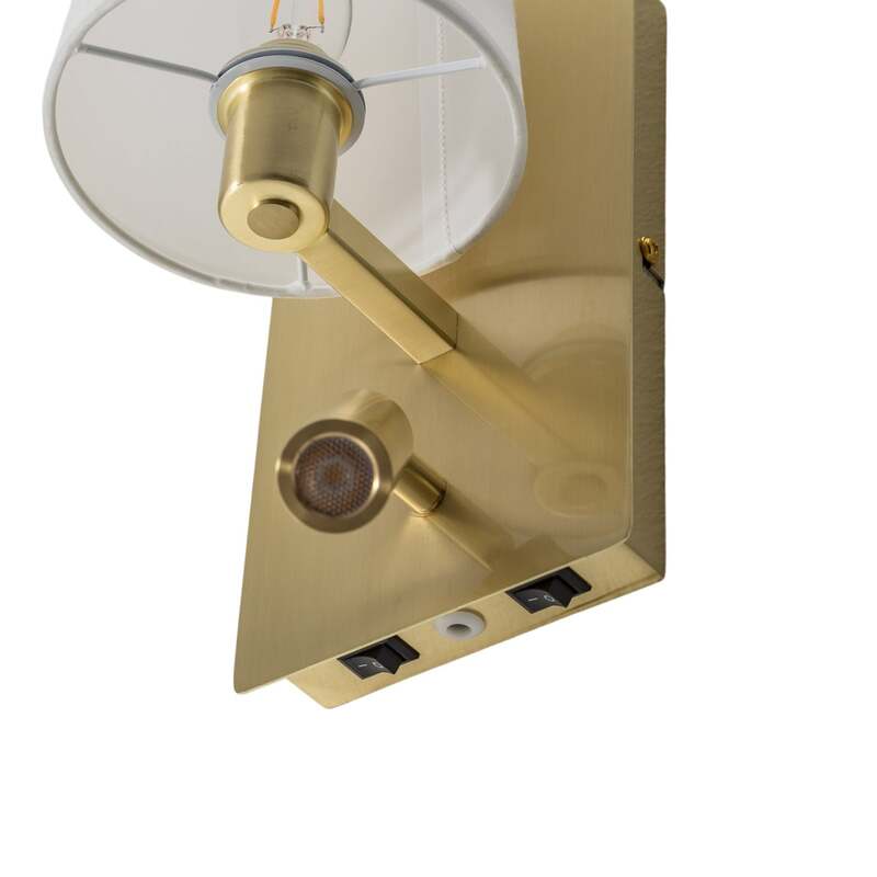 Lindby Wandleuchte Aiden LED Wandlampe Leselicht messing weiß 30,8cm Höhe 14cm - 4251096554786