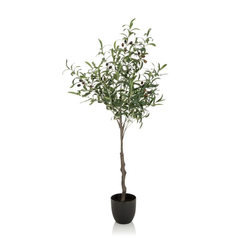 hjh OFFICE Kunstpflanze Kunstbaum OLIVE Kunststoff Zimmerpflanze Baum grün 120cm - 4064323017455