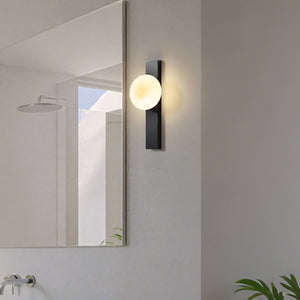 B-Ware Lindby Wandleuchte Tavrik LED Lampe dimmbar schwarz-weiß IP für Feuchträume 30cm