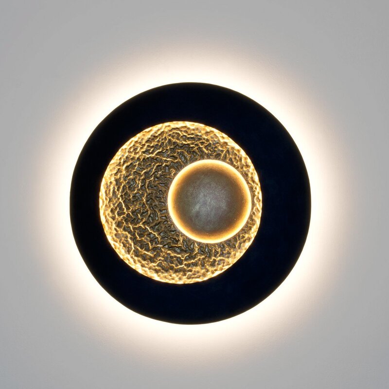 Holländer Wandleuchte Wandlampe LED Urano braun gold Eisen 60 cm - 4250151349282