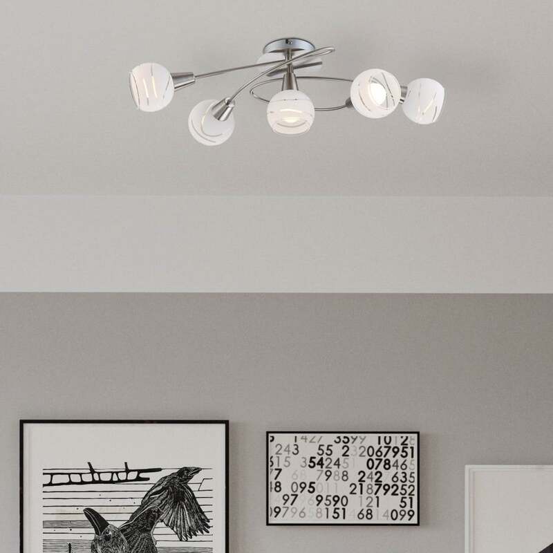 Globo Deckenlampe Deckenleuchte Elliott Lampe Länge 62 cm nickel matt Metall - 9007371294343