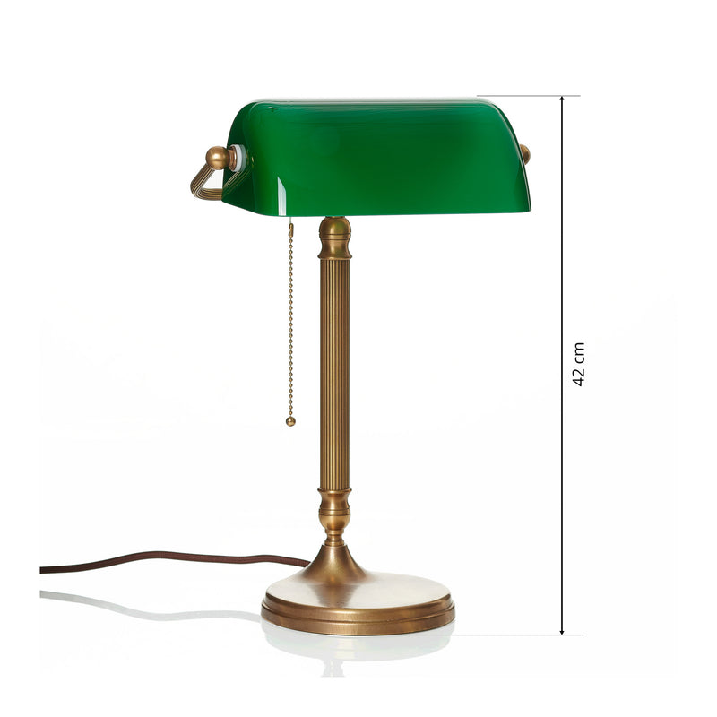 Berliner Messinglampen Bankerleuchte JIVAN LED Tischlampe Lampe grün messing - 4043783308600