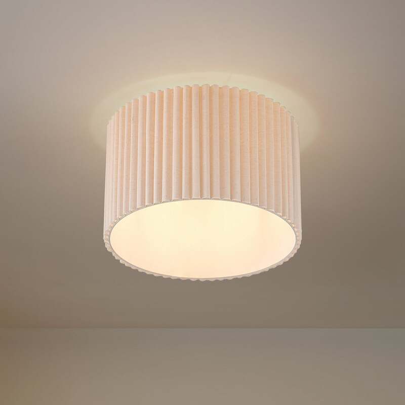 Lindby Deckenleuchte Libbie Ø 45 cm creme Textil dimmbar E27 15 W LED - 4255830903663