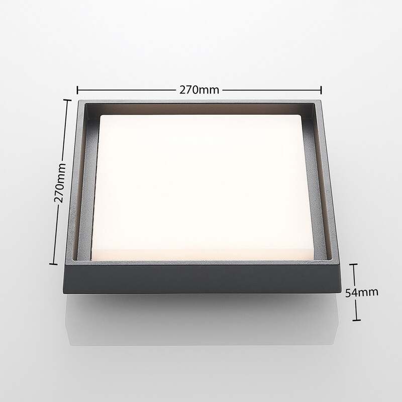 Lucande Deckenleuchte Außenlampe LED Birta dunkelgrau Aluminiumdruckguss IP54 - 4251096556087