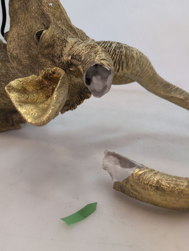 KARE Wandleuchte Animal Goat gold Kunstharz Lampe Leuchte mit Schalter E27 - 4025621537137