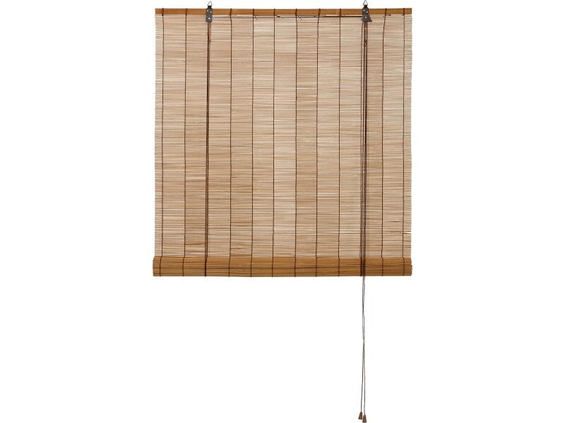 Bambus-Raffrollo 140cm x 160cm Dunkle Eiche Dekorativ Stabile Zugschnüre Natur - 4007873407437