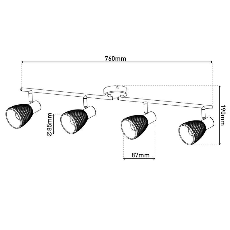 Näve Deckenleuchte Lindita 4-flammig LED Lampe Leuchte rauchgrau 76x8,5cm - 4003222897508