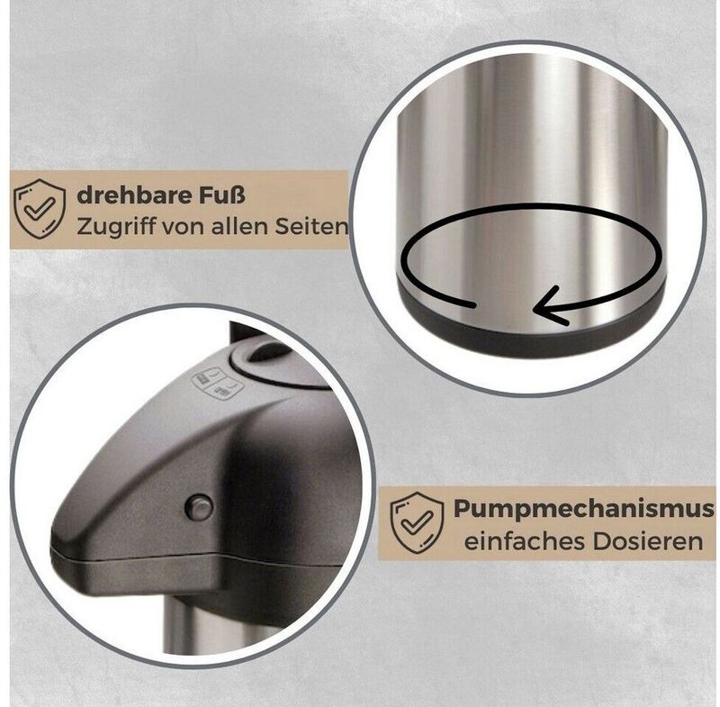 Mato Thermokanne Edelstahl schwarz 1,9l Pump-Isolierkanne für Getränke 350mm - 4260027921771