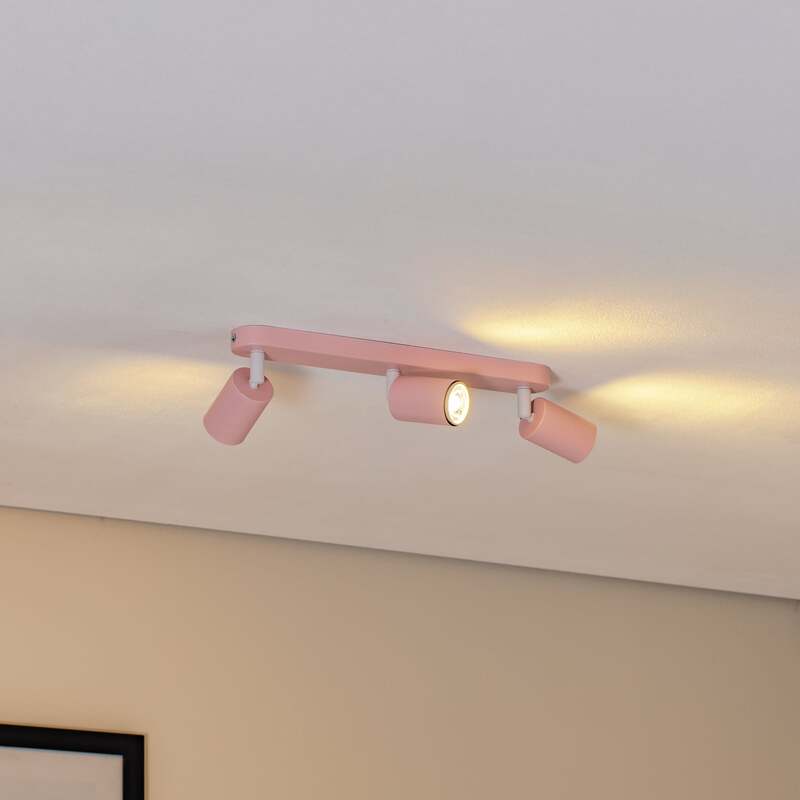 TK Lighting Deckenstrahler Livia LED Strahler dimmbar rosa 3-flg 52cm Metall - 5906135102341