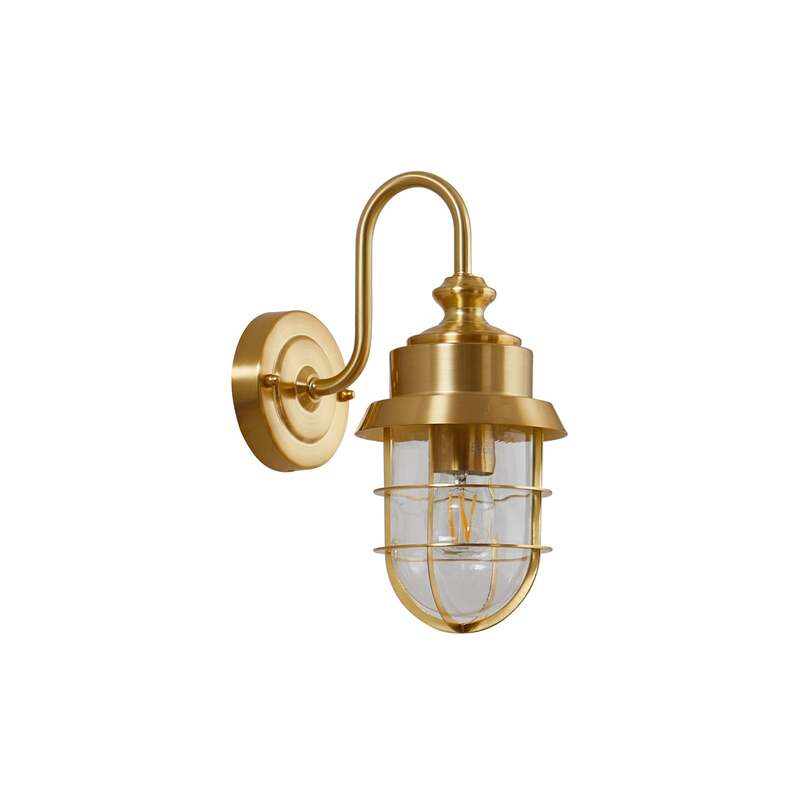 Lindby Außenwandleuchte Adalie messingfarben Edelstahl IP44 dimmbar 15W E27 - 4251911786705