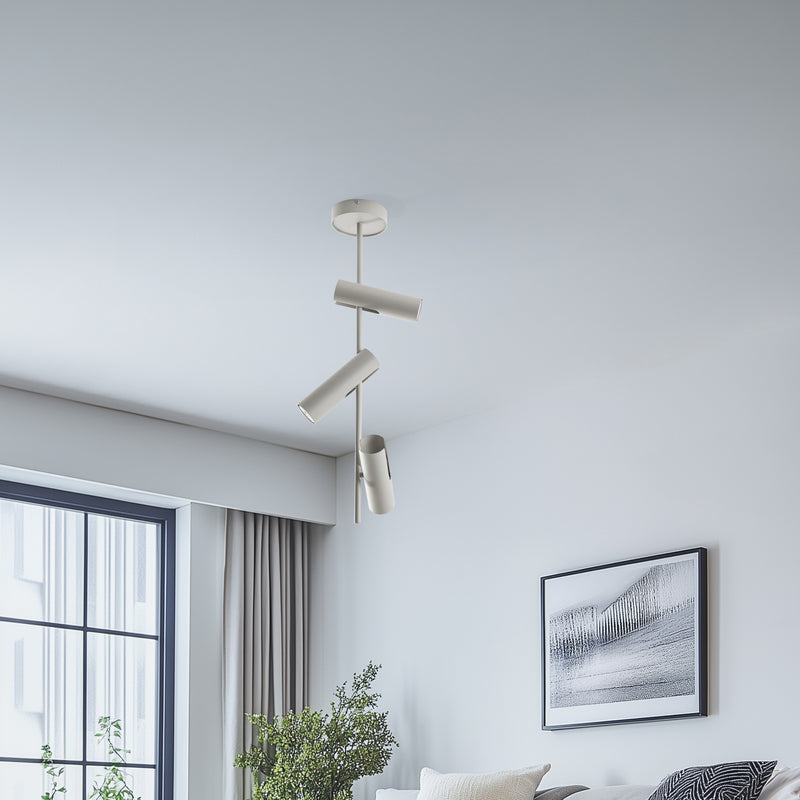 SIGMA Deckenspot Leda 3 Strahler Lampe taupe Stahl GU10 3-flammig Höhe 76 cm - 5902846810605