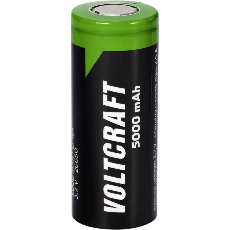 Voltcraft Spezial-Akku VC-26650 Lithium 3.7V 5000mAh Flat-Top Akku - 4064161342719