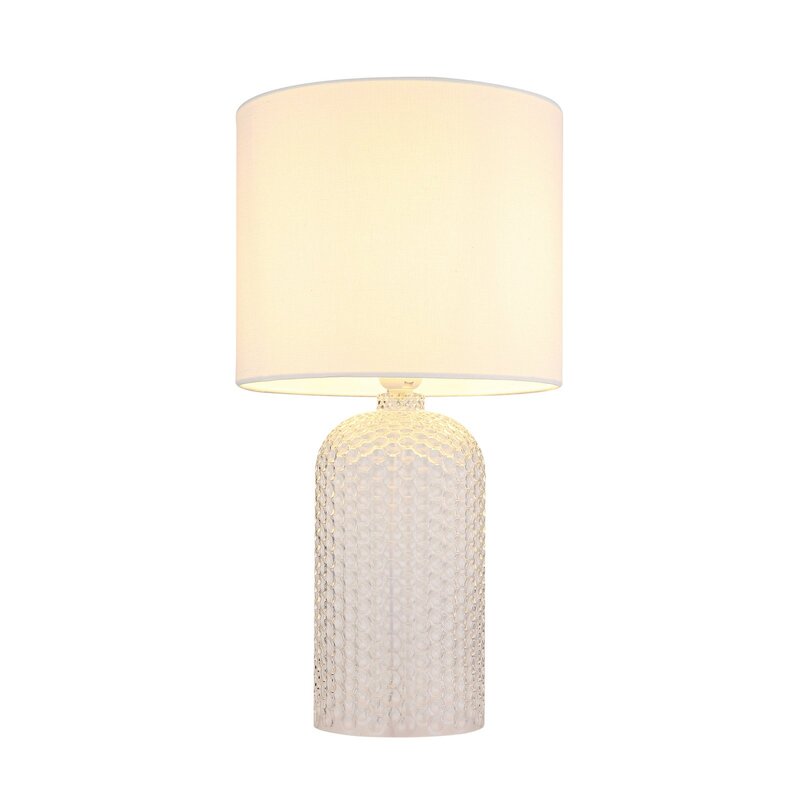 Globo Lighting Tischleuchte Lampe Sofia Glas weiß Ø 26,5 cm Höhe 50 cm - 9007371475544