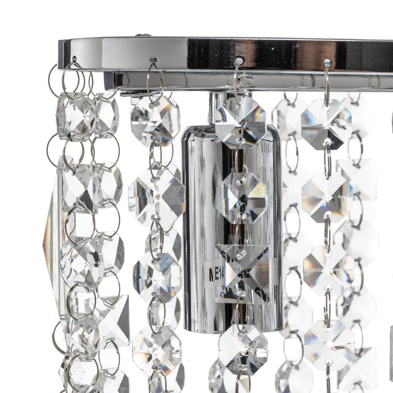 Euluna Tischleuchte Laila Schreibtischlampe E14 mit Kristall-Behang zweiflammig - 8030626527935