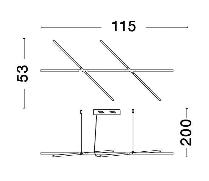 Nova Luce Pendelleuchte Hängeleuchte RACCIO LED Schwarz Warmweiß dimmbar 27 W - 5212017433893