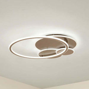 B-Ware Lucande Deckenleuchte Circulo LED dimmbar CCT 2800 Lumen kaffeebraun 60x58cm