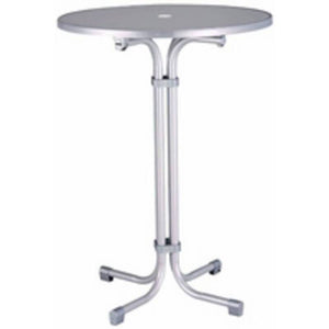 B-Ware Best Stehtisch Multiflex Rund Klapptisch Gartenmöbel Silber Stahl Ø80cm 110cm