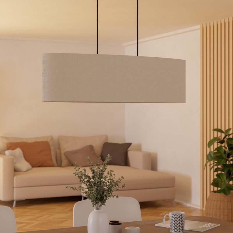 Hängeleuchte Febres 78 cm schwarz/weiß Stoff dimmbar von Eglo - 9008606312771