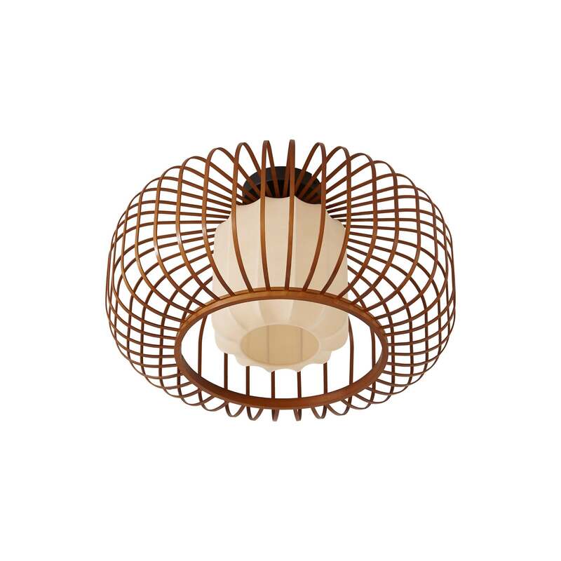 Lindby Deckenleuchte Davella LED Lampe Hängelampe dimmbar Bambus Ø50cm natur - 4255830903472