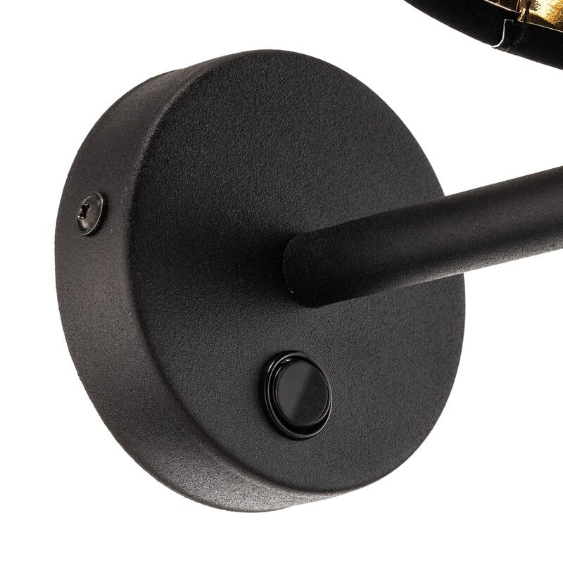 Euluna Wandleuchte Wandlampe Hilton Leuchte schwarz gold Textil Metall Innenr896 - 5901780543440