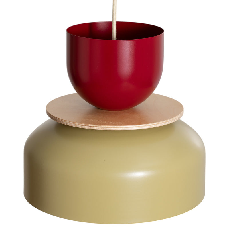 Hängeleuchte Uto beige rot 30 cm dimmbar E27 Aldex Metall satiniert - 5904798659066