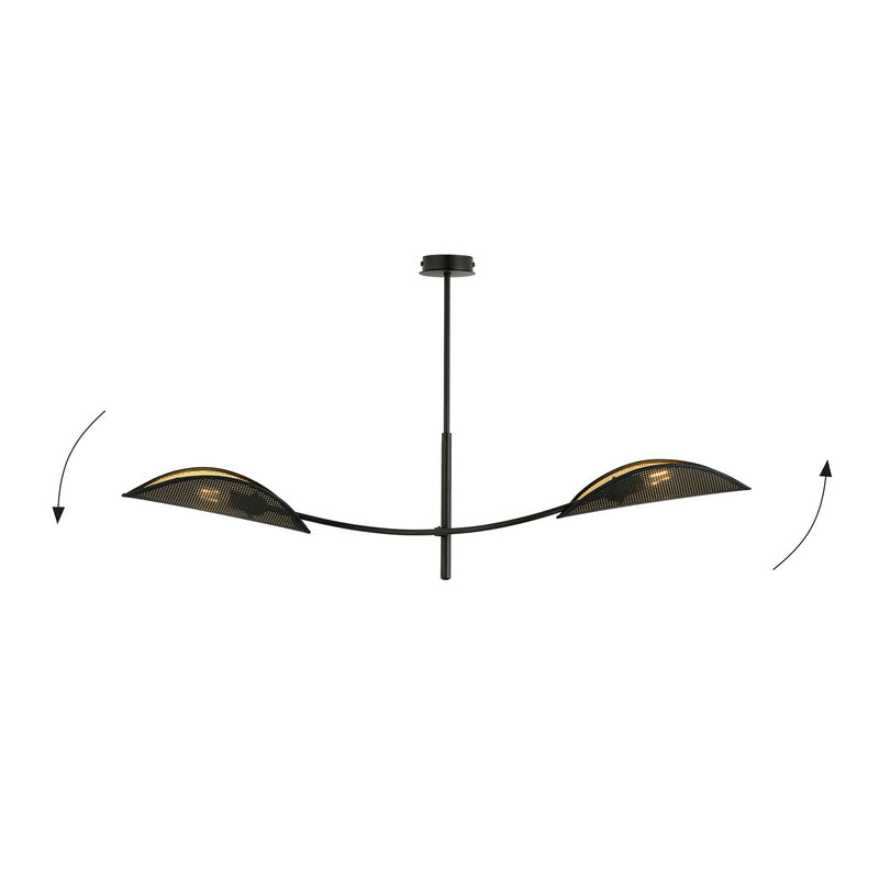 emibig Deckenlampe Lotus LED Hängelampe Leuchte dimmbar schwarz/gold 2-flammig - 5901738921245