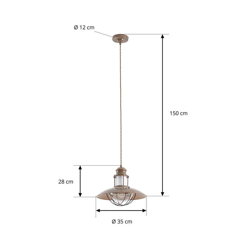 Lindby Pendelleuchte Hängeleuchte Louisanne LED Lampe dimmbar braun Ø35cm 28cm - 4251096524154