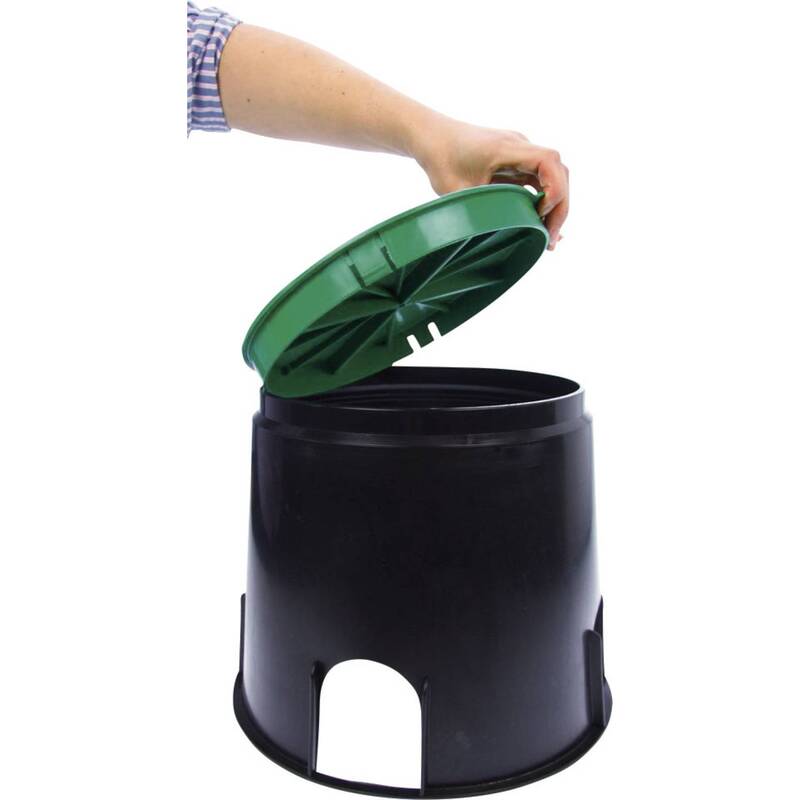 Heitronic Bodeneinbaudose schwarz grün Kabeldose Außenbereich 250x255mm robust - 4002940210354
