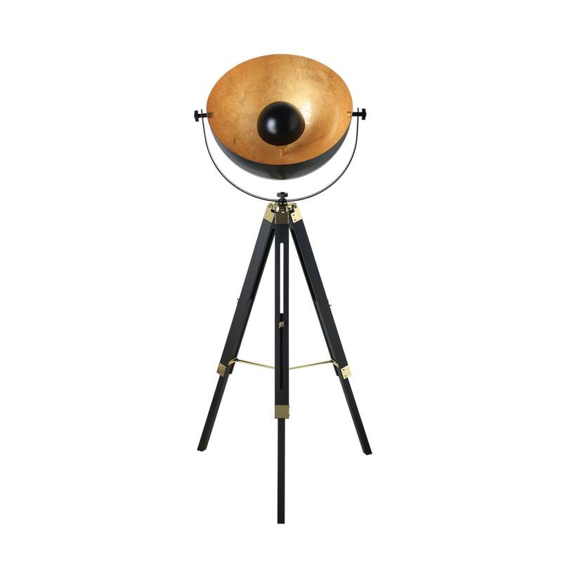 Stehlampe Covaleda Dreibein schwarz/gold höhenverstellbar 164 cm Eglo - 9002759496180