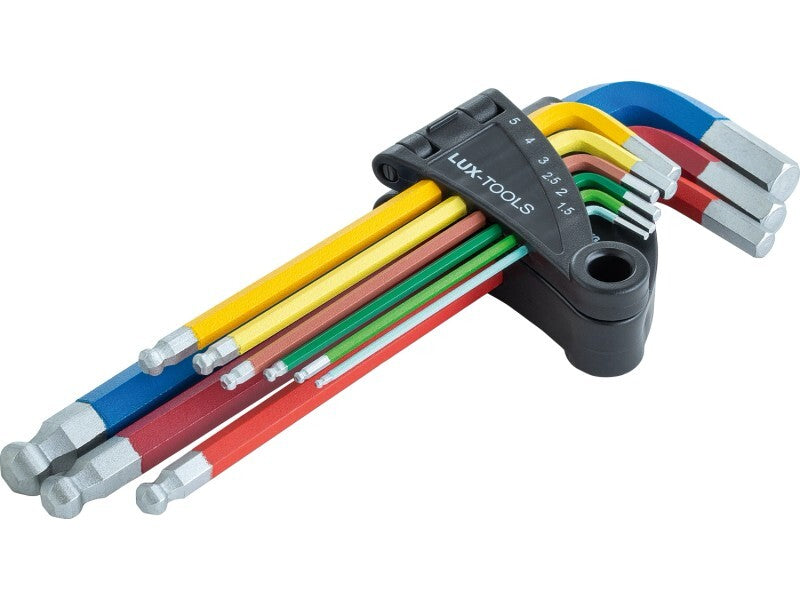 LUX-TOOLS Stiftschlüsselsatz Professional 9-teilig Kugelkopf 1,5 mm - 10 mm - 4007875458536