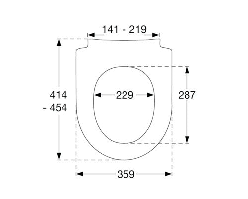 Pressalit WC-Sitz Sway D Duroplast schwarz Absenkautomatik Lift-off 414-454mm - 5708590365626