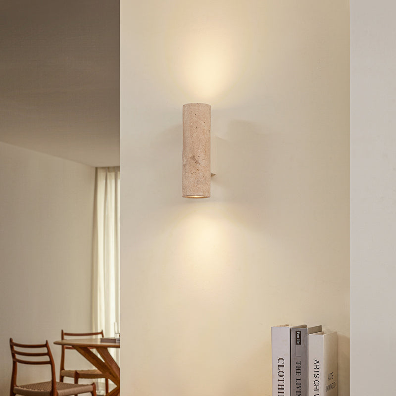 Lucande Wandleuchte Tavira Travertin Beige Up Down dimmbar 7x23x11 cm - 4255830902192