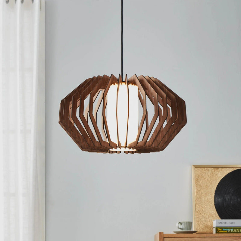 EGLO Hängeleuchte Pendelleuchte Lampe Rusticaria Holz Glas braun weiß E27 LED - 9008606240043