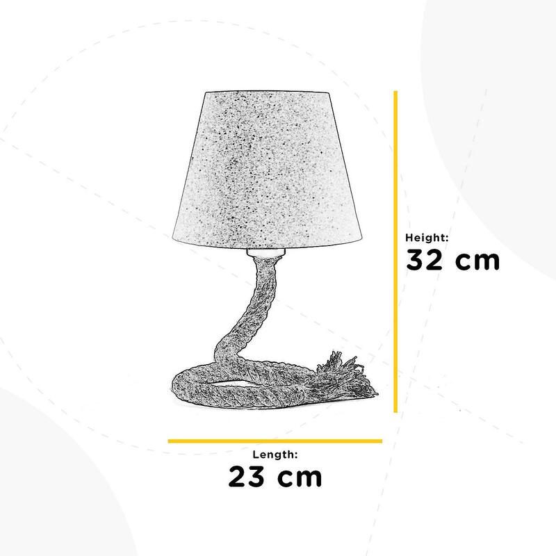 Euluna Tischleuchte Mauli LED Lampe Leuchte aus Seil und Stoff creme beige - 8030626534827