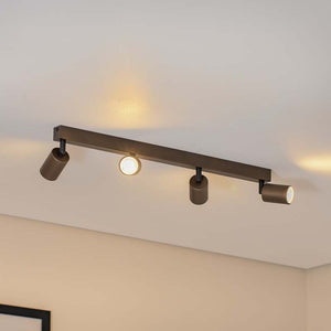B-Ware Deckenspot TK Lighting justierbar braun vierflammig 83 cm dimmbar GU10