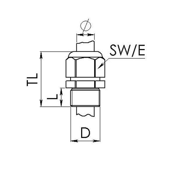Wiska 10101941 Kabelverschraubung Erweiterung  M50 M63 Messing Kabel-Zubehör - 4007685042406