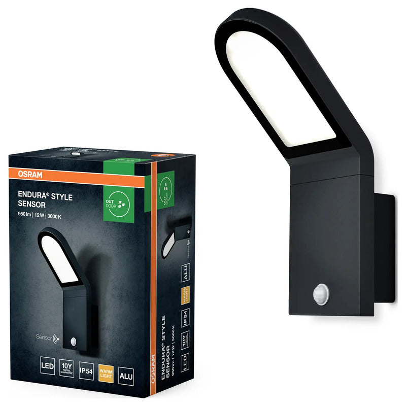 OSRAM ENDURA Style LED-Außenwandleuchte 12W IP54 Dunkelgrau mit Sensor - 4099854453939