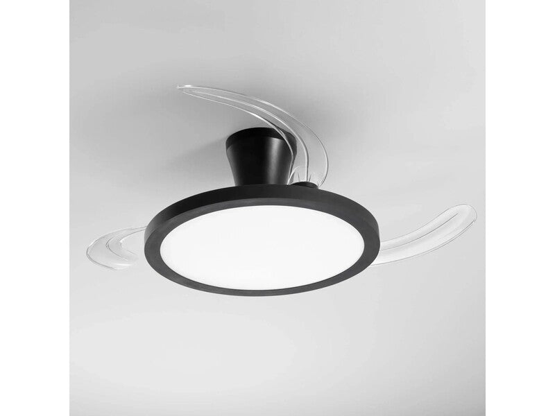Intec Plafoniera Ventilator CCT dimmbar RGB Condor 46W 4050lm 24x49cm schwarz - 8031414929641
