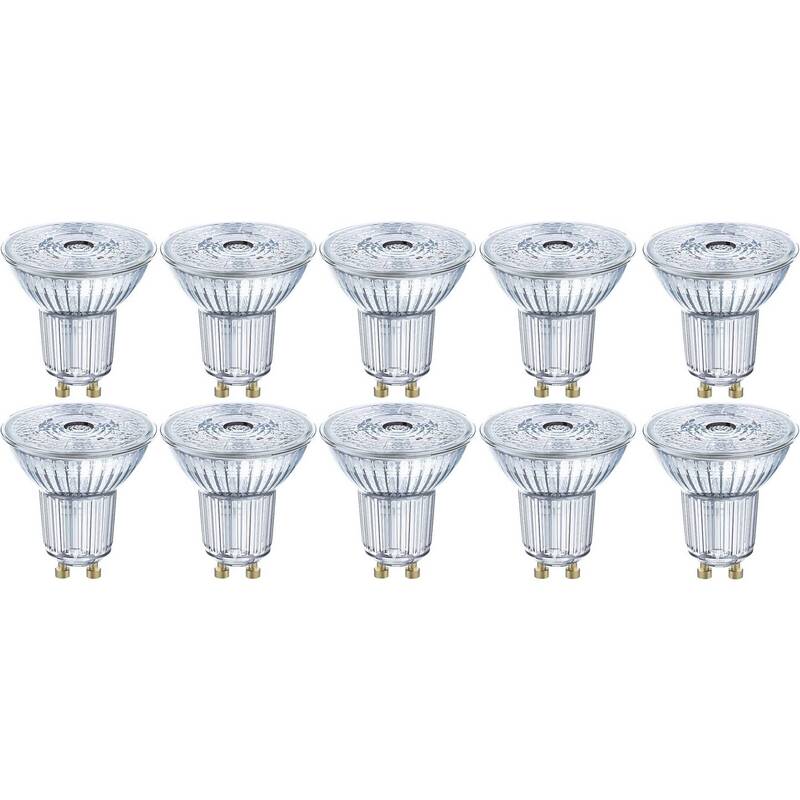 OSRAM GU10 Reflektor 4.3W LED Lampe warmweiß 10 Stück Ø50mm x L54mm EEK F - 4058075036680