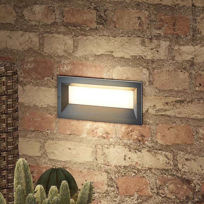 Lucande LED Wandeinbauleuchte Lachlain anthrazit Gartenlampe 11W IP65 25cm - 4251096583311
