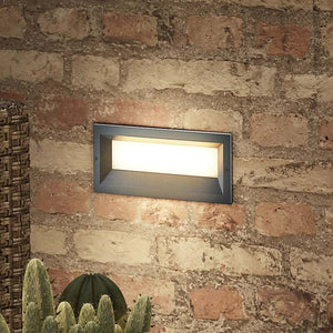 B-Ware Lucande LED Wandeinbauleuchte Lachlain anthrazit Gartenlampe 11W IP65 25cm